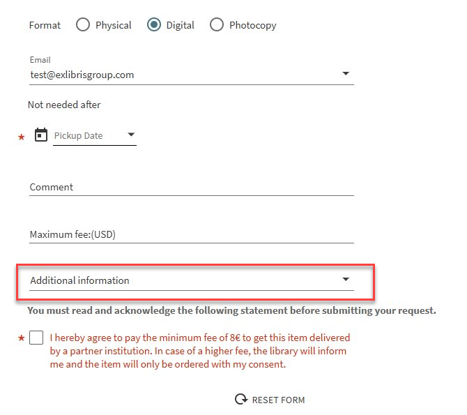 Primo VE Blank Form Additional Information field